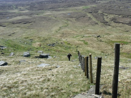 Matt on the final climb up on to Mickle Fell