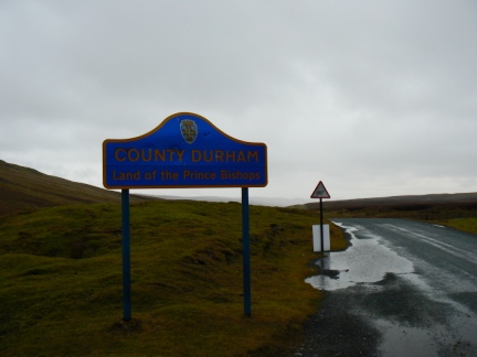 The County Durham side of the county boundary on the B6276