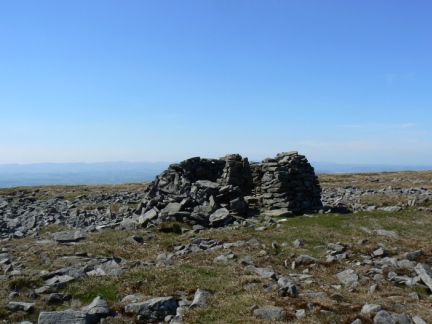 The trig point and shelter on Little Fell
