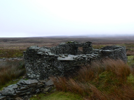 A ruined building on Slate Quarry Moss